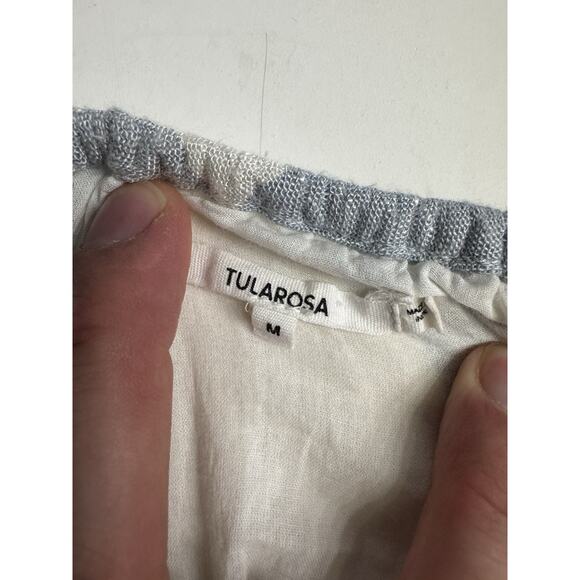 Tularosa Blue White Checked Gingham Off Shoulder Mini Dress Size Medium Cottage - Picture 4 of 6